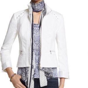 White House Black Market White Moto Jacket 0